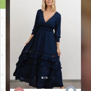 Pippin Ruffle Maxi Dress by Baltic Born - NWT in Navy.